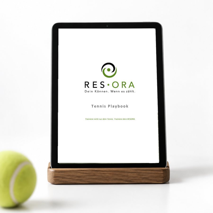 RESORA Tennis Playbook als E-Book auf einem Tablet