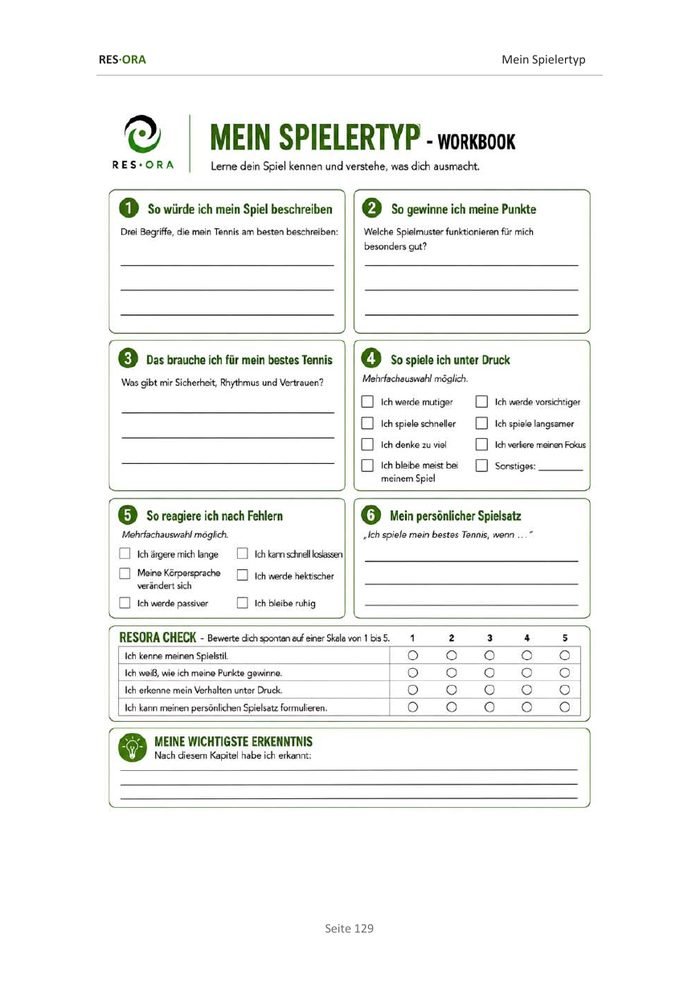 Workbook-Seite: Mein Spielertyp